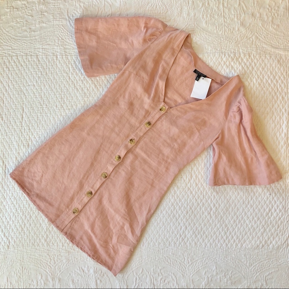 NWT Topshop Angel Sleeve Linen Shift Dress